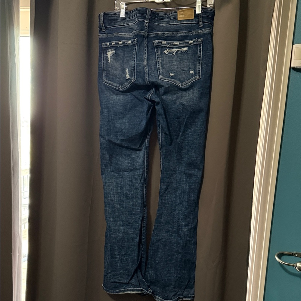 BKE Distressed Blue Flare Jeans - Picture 2 of 3